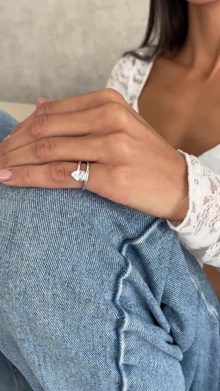 Gold Signet Pinky Ring, 925 Sterling Silver Statement Pear CZ Ring, Open Ring, Little Finger pinky Adjastble Ring, Spiral Teardrop Ring video poster