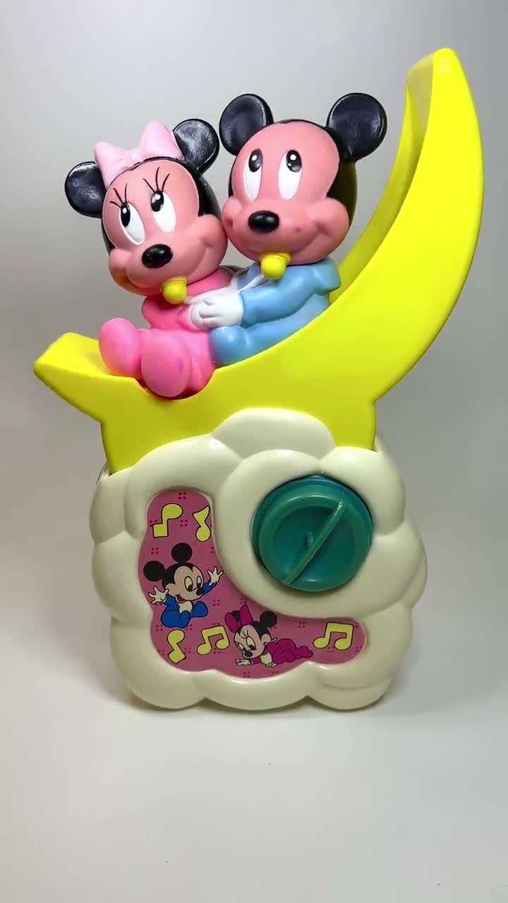 Vintage 1984 Disney Mickey & Minnie When You Wish Upon A Star Lullaby Crib  Music Box