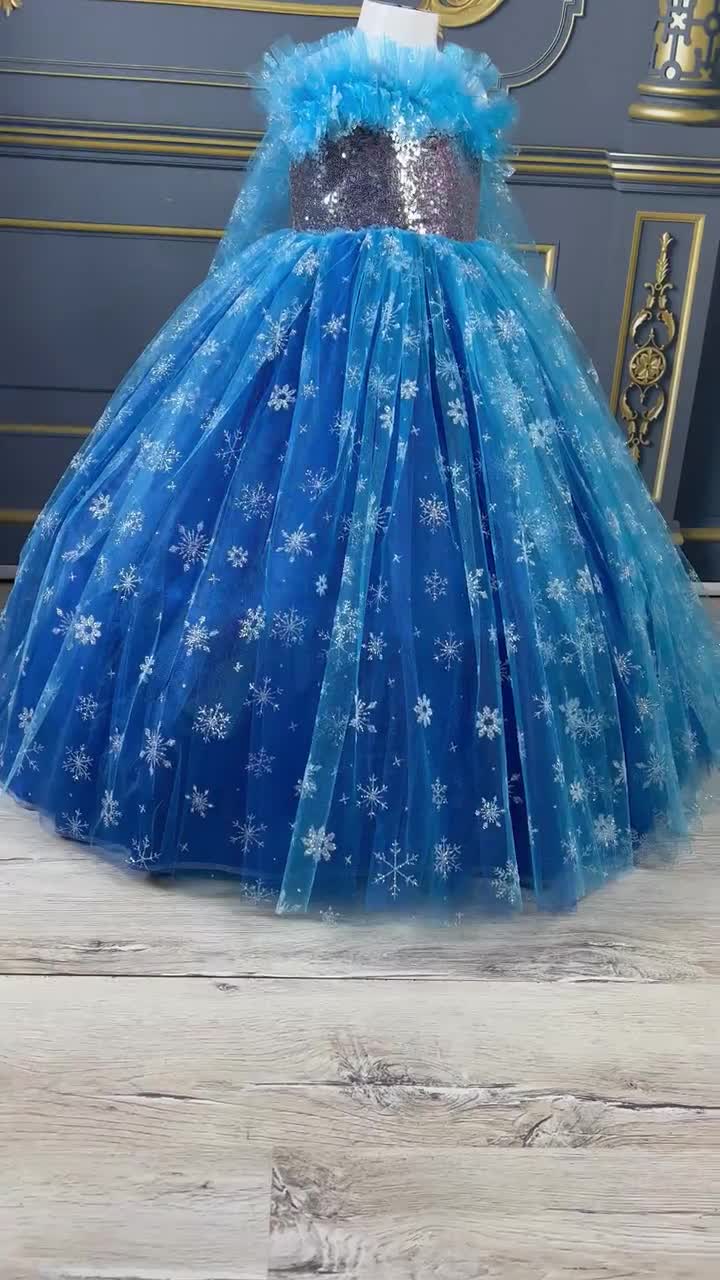 blue sequin elsa dress Elsa Frozen Dress: Blue Sequin Tulle Princess Costume