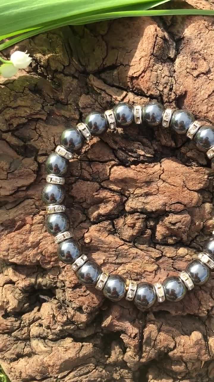 Bracciale Magnetico In Ematite Con Ciondolo Ad Arco – Pelle Regolabile 21 Cm – Unisex - 2