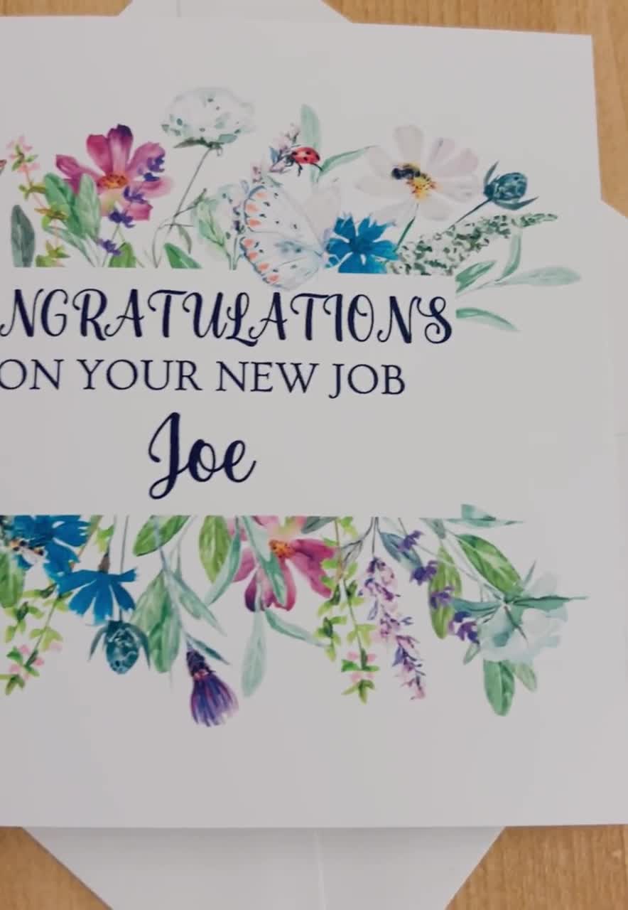 WHITE COTTON CARDS XLWB28 Grande Carte Pour Nouveau Travail