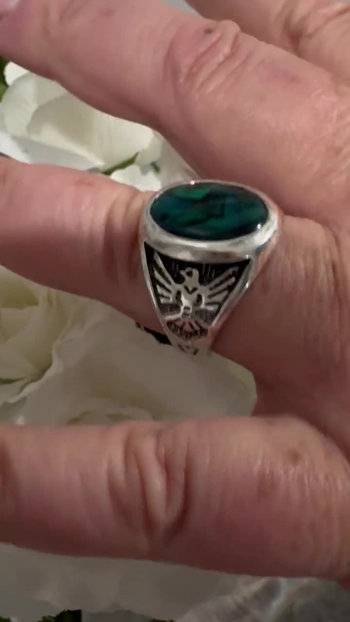 Vintage Navajo Thunderbird Rings – 1970s Sterling Silver With