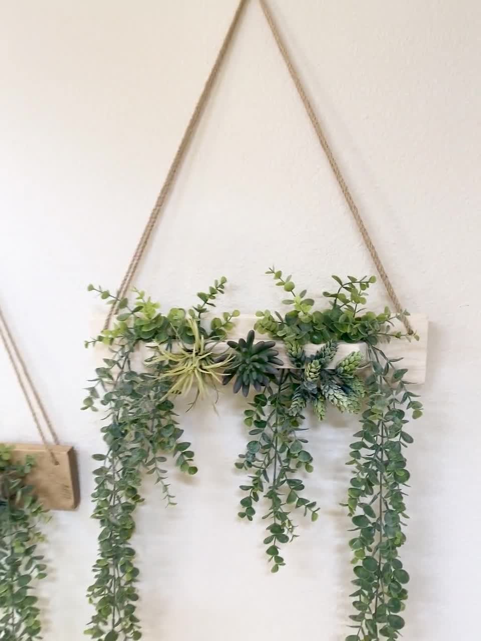 BTSD-home 2 Stuks Nep Planten Opknoping - Kunstmatige Eucalyptus En Erwt  Pod Voor Boho Decor