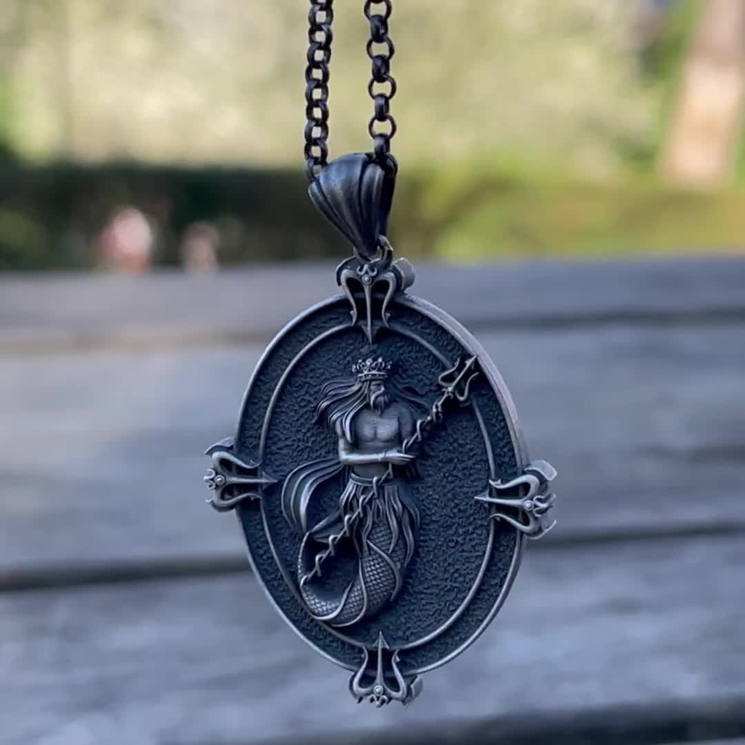 Collana Unisex In Acciaio Inox 316L Con Ciondolo Poseidone