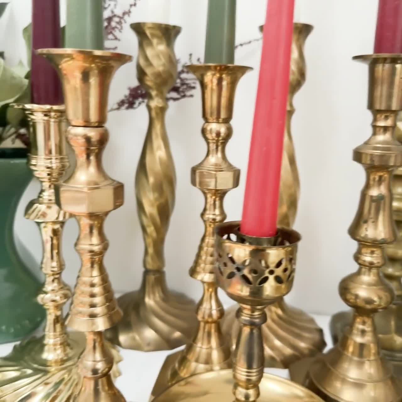 Vintage Brass Candlesticks Sets of Two Your Choice, Vintage Brass