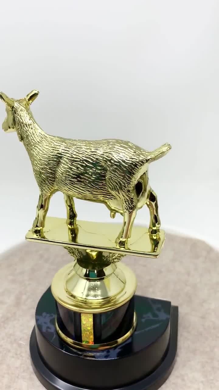 Goat Award Trophy Greatest Of All Time, G.O.A.T Trophy, 6.5 “ Tall Free  Customization of Your choice Trophies Custom trophy