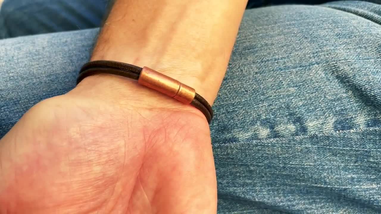 Bracelet magnétique doré Modèle homme