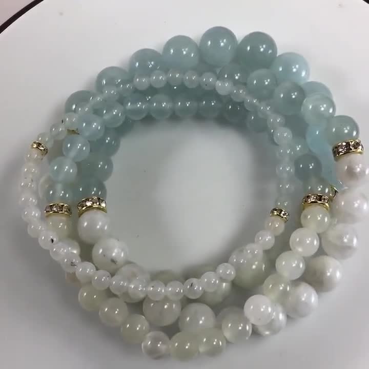 5 Strands Of Semi Precious Blue Moonstone Gemstone Bracelets 4mm To 10mm  Round Natural Stone Beads For Bracelets And Necklaces By Dhgarden Dhuda  From Dh_garden, $23.11