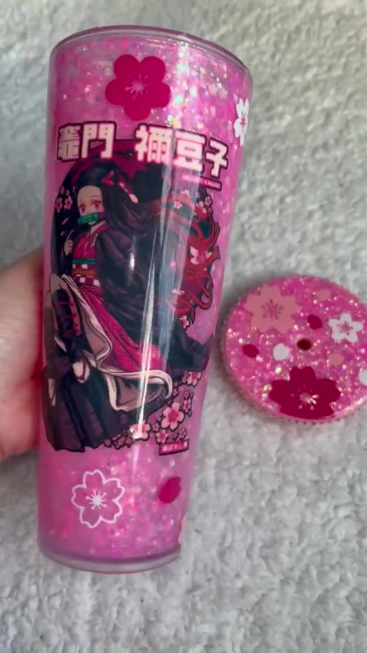 Anime Pink Custom Starbucks Snow globe Shaker Tumbler