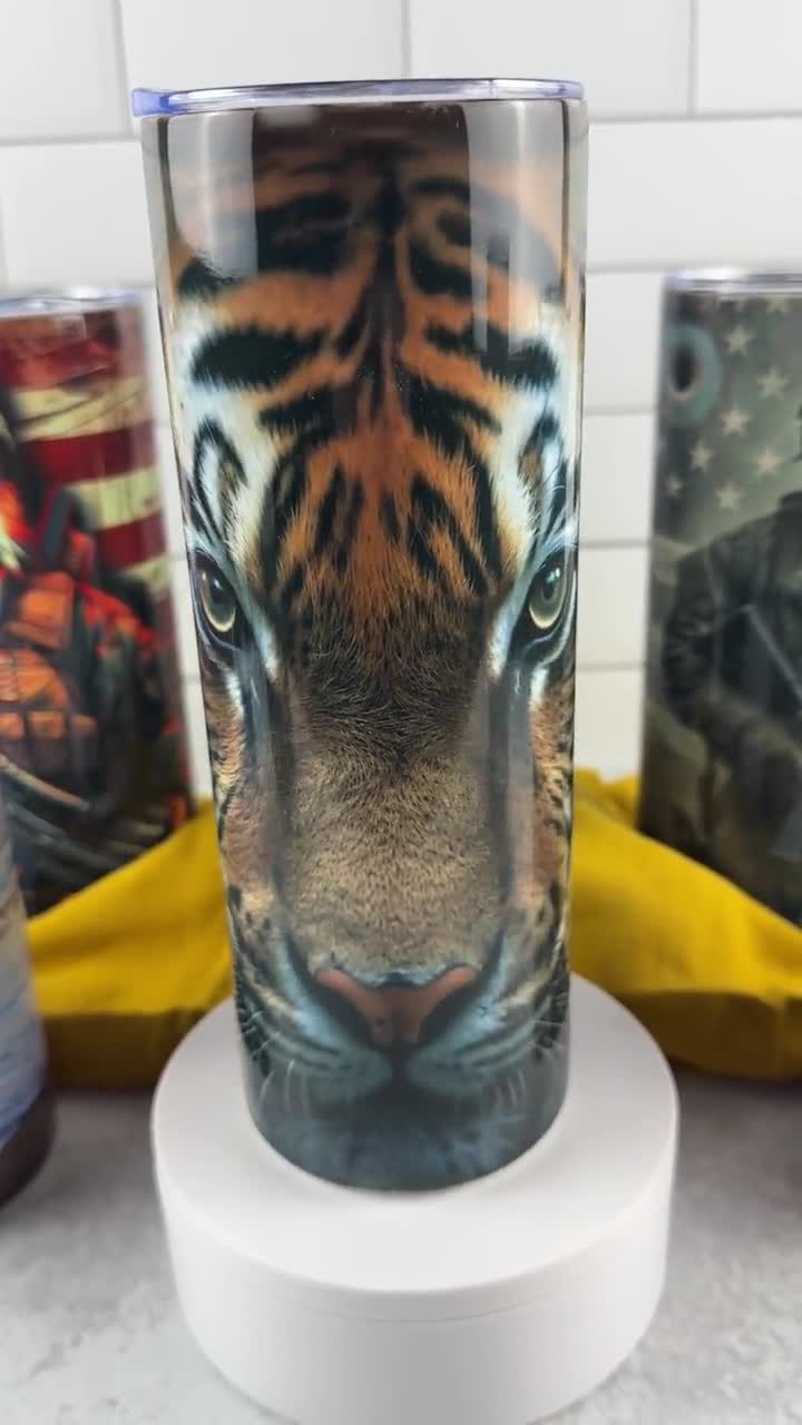 Personalized Tiger Tumbler - Custom Initial for a Striking Sip! – CB Studio