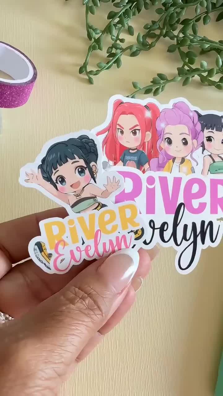 Custom K-pop Inspired Name Labels, Waterproof Vinyl Stickers - Etsy