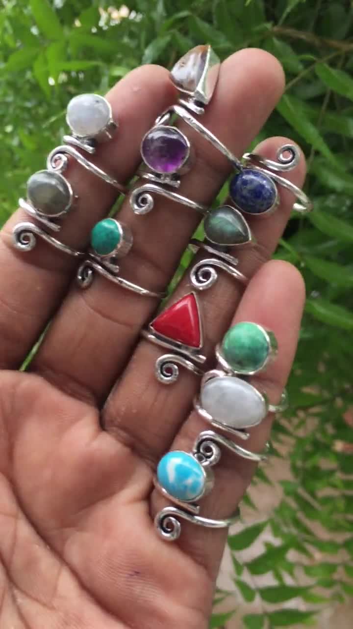Adjustable Rings, Assorted Crystal Rings, Silver Overlay Handmade Women  Rings, Hippie Rings, Bohemian Ring, Crystal Handmade Jewelry -  Canada