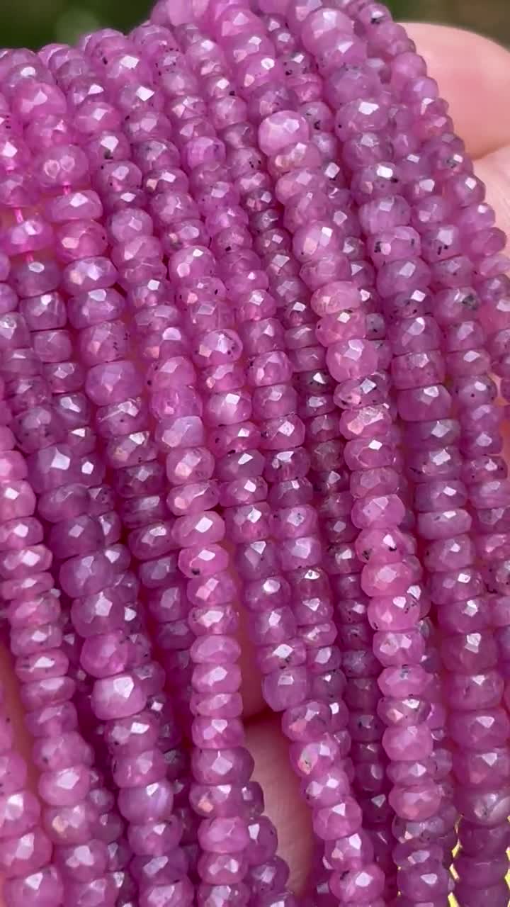 Pink Sapphire Gemstone Beads - 3mm - Beadworks