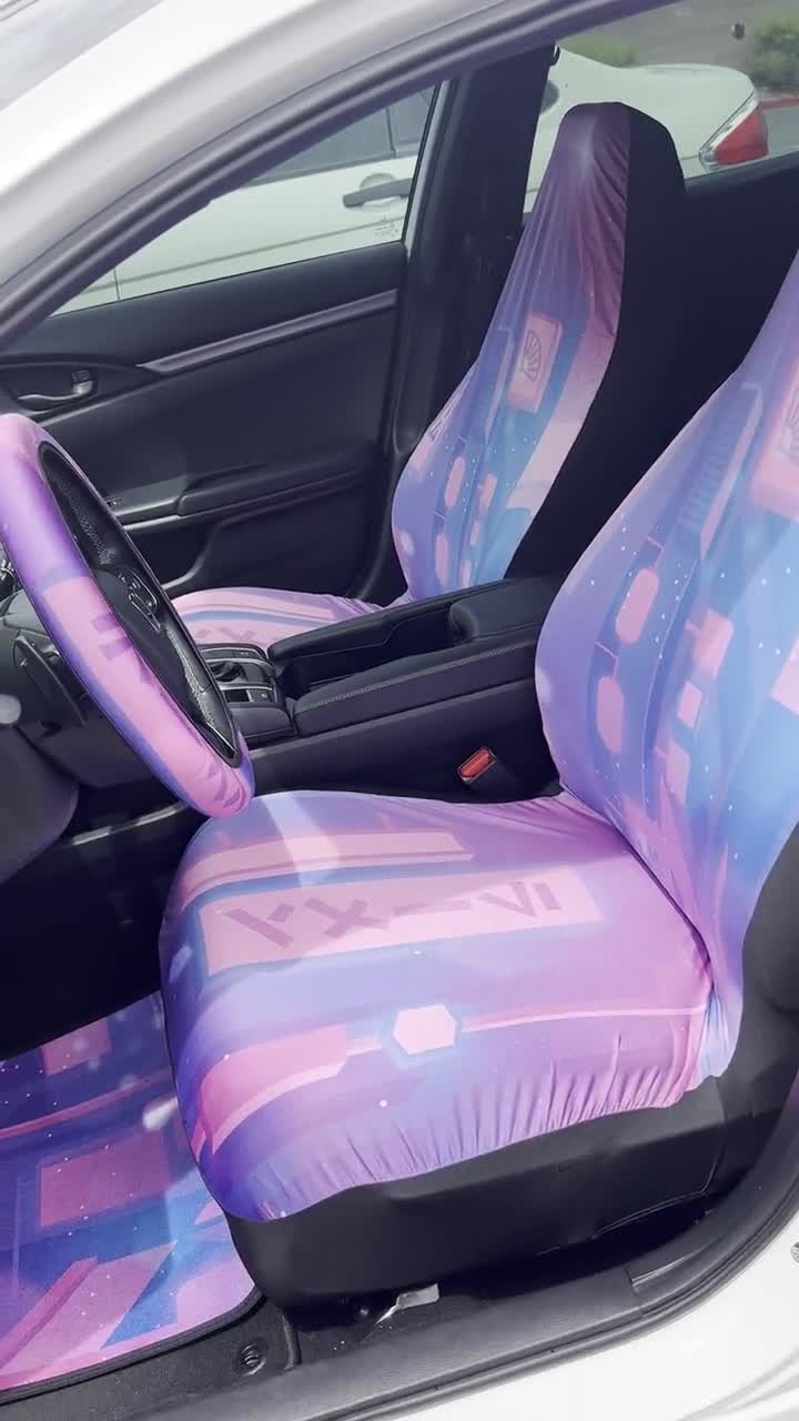 Japanische Neon City Night Auto Fußmatten, Anime Pink Purple Night Straße  Auto Matte für Fahrzeug Frauen Auto Innendekor Zubehör Geschenk - .de