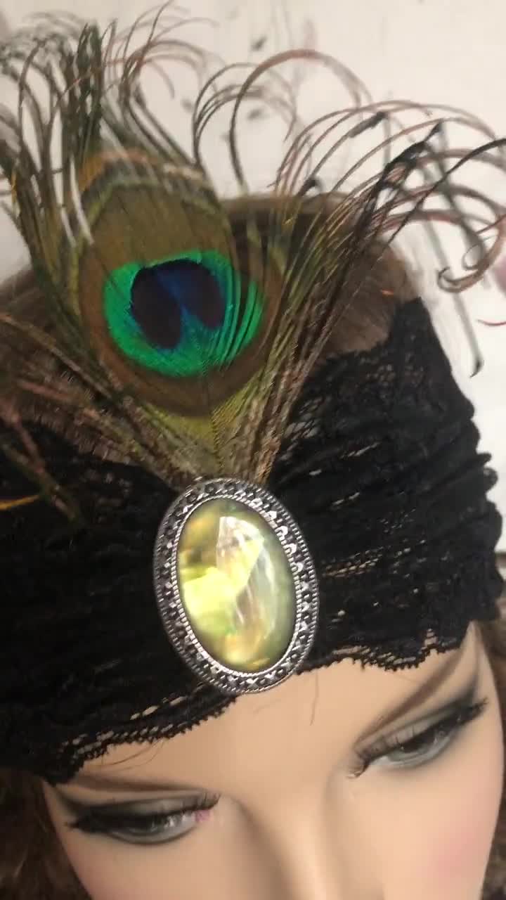 1920er Jahre Haarschmuck - Flapper Kopfband Mit Federn & Kristallen