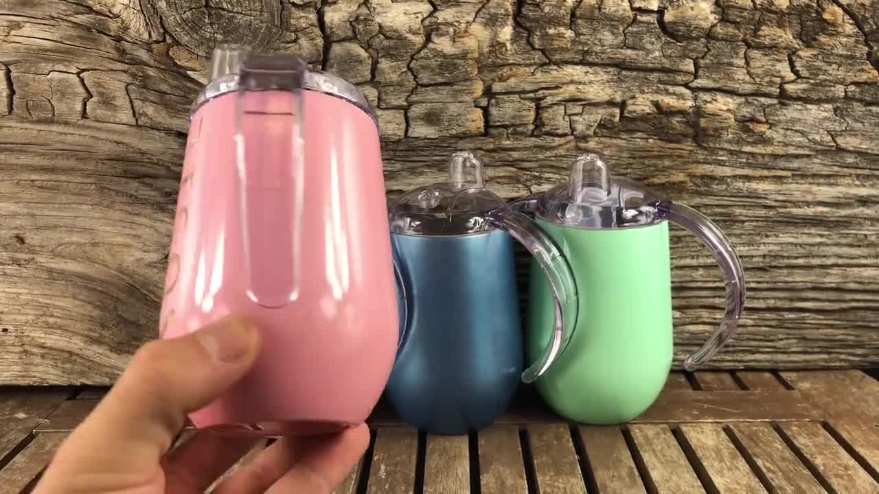 Stainless Steel Sippy Cups, 10 oz BPA Free Double Wall Vacuum Insulated  Baby Sippy Cup Mug Tumbler with Handles for Toddlers, Kids,Pink