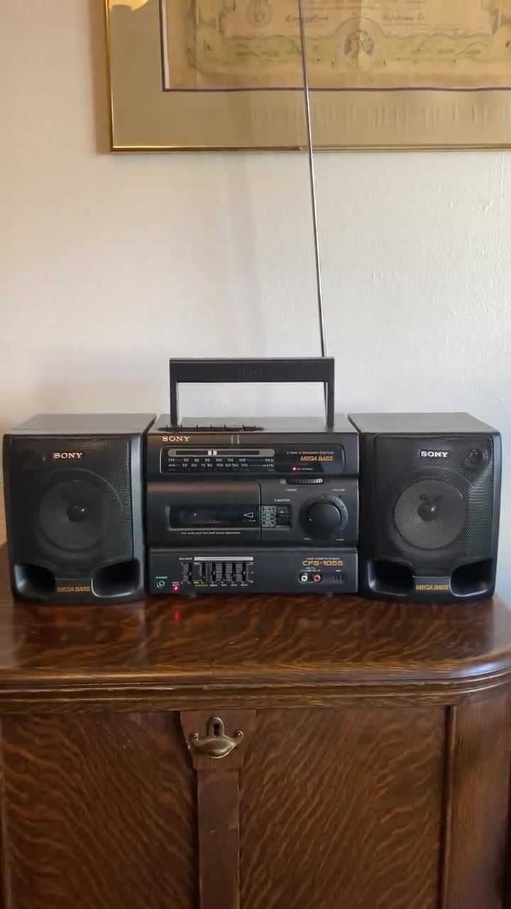 Vintage Sony Boombox CFS-1055: AM/FM Cassette, 5-band