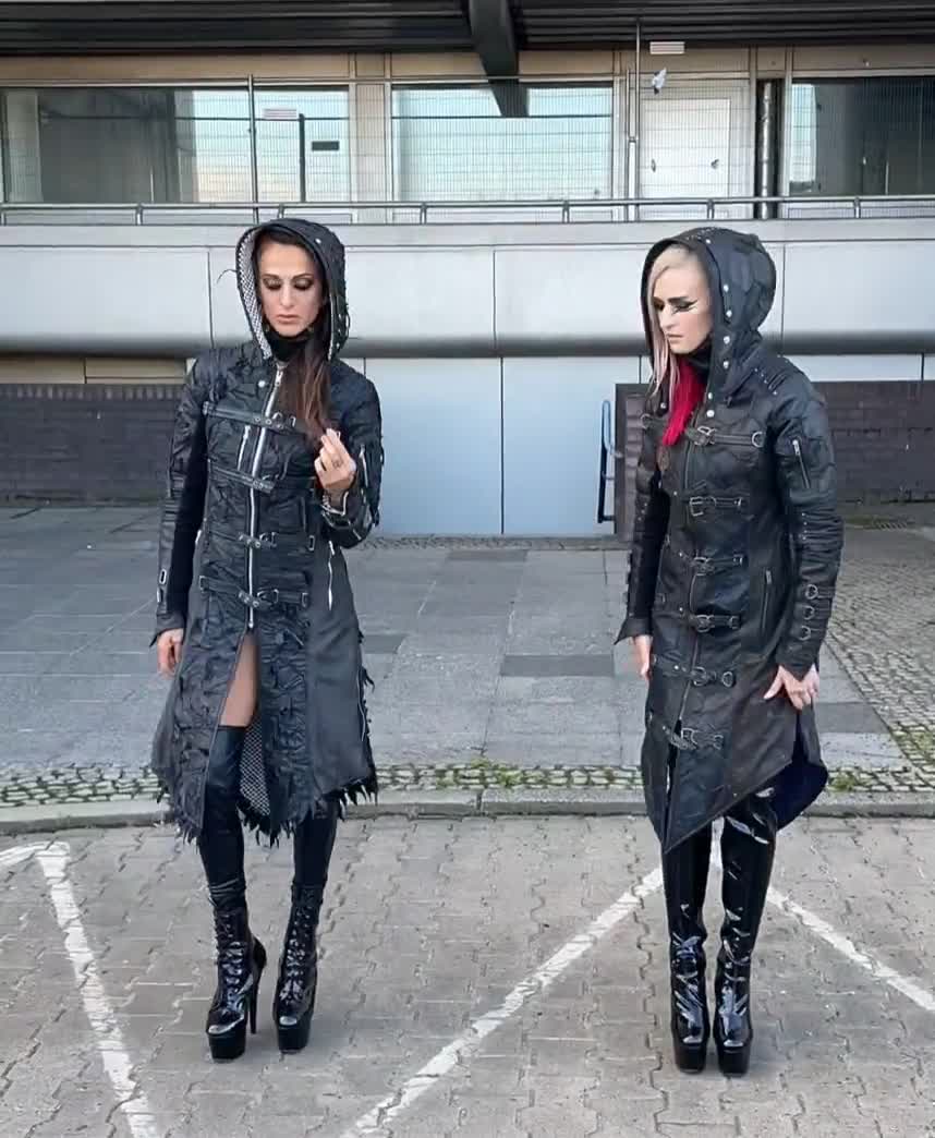 Chaos Style Recycled Leather Scrap Patchwork Cyberpunk Long