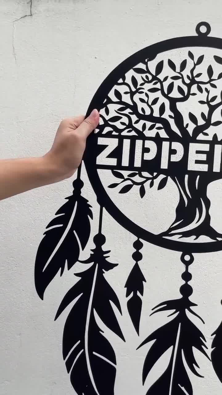 Custom Bear Dream Catcher Metal Wall Art With Led Lights