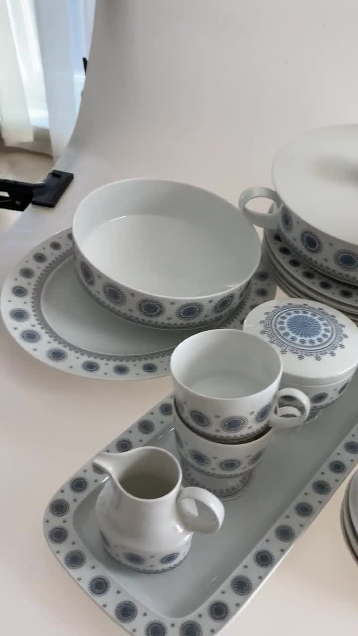 Vintage Rosenthal Tapio Wirkkala Studio Line Germany White & Blue
