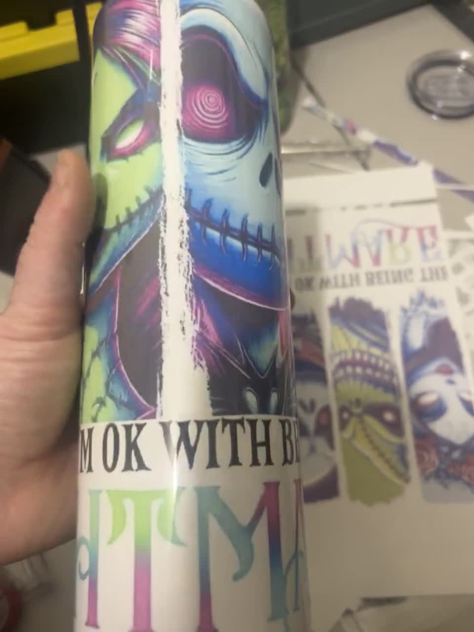 Vaso delgado de 20 oz de Pesadilla antes de Navidad video poster