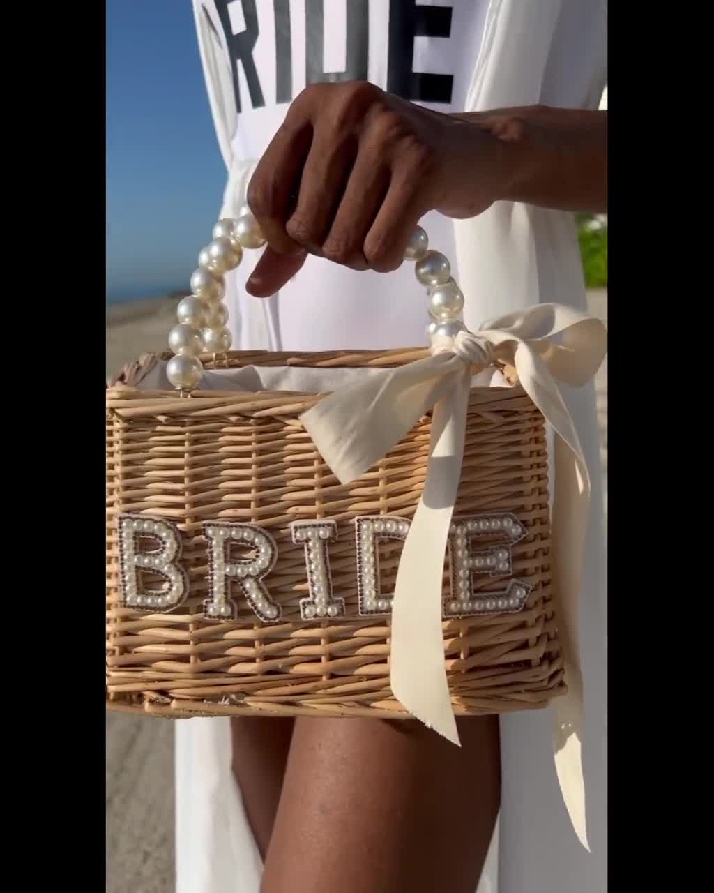 Belle Pour Lui Monogrammed Straw Bag