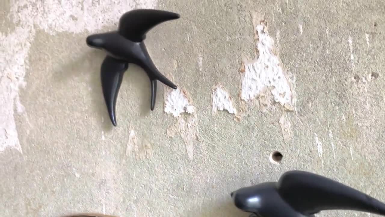 Swallows in BLACK MATT wall decor. Nice symbolism of Nature, protection, prosperity and happiness at home&family. Choose size/quantity. video poster