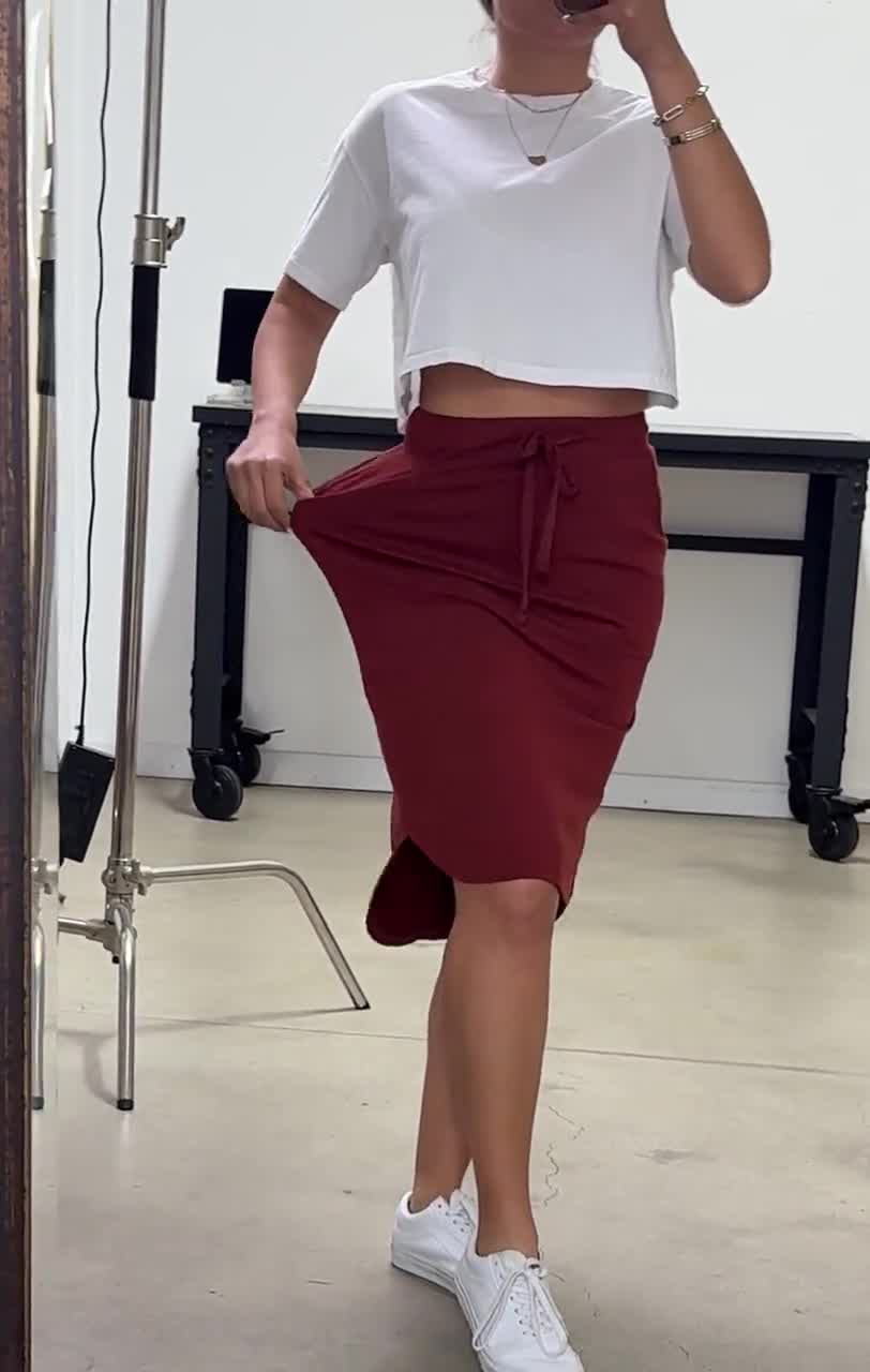 Spring Summer Tulip Pocket Skirt Comfy Super Stretchy and
