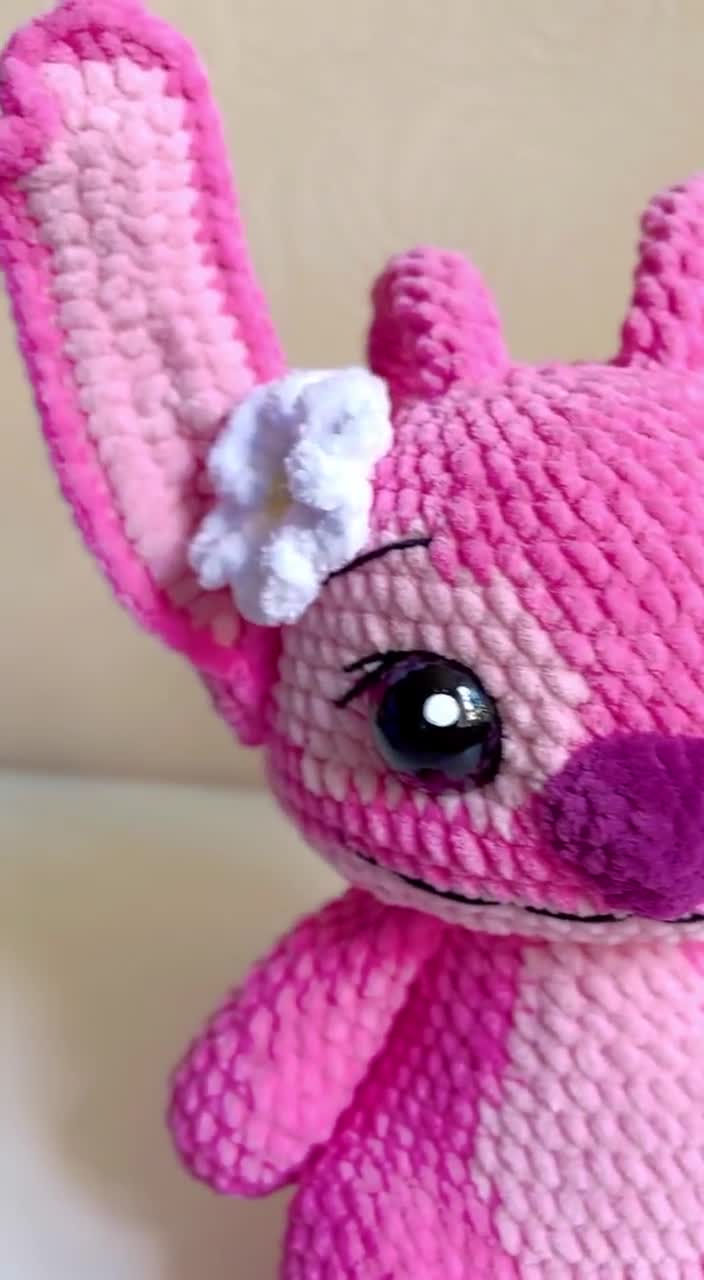 3in1 PDFかぎ針編みパターン ジャンボブルー＆ピンクのエイリアン