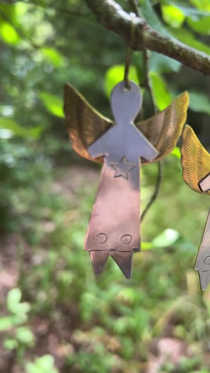 Mixed Metal Angel Earrings: Brass & Silver Guardian Jewelry video poster