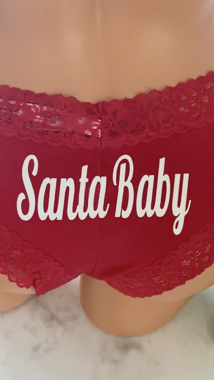 Victoria's Secret Santa Baby red lace trim Cheeky Christmas Panties or a  Stocking Stuffer Gift * FAST SHIPPING *
