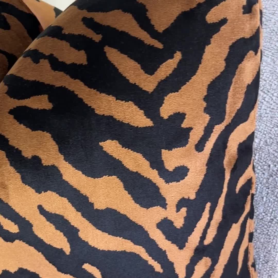 Copper Zebra Velvet Throw Pillow Cover | Brown Black Animal Print Pillow Cover video poster
