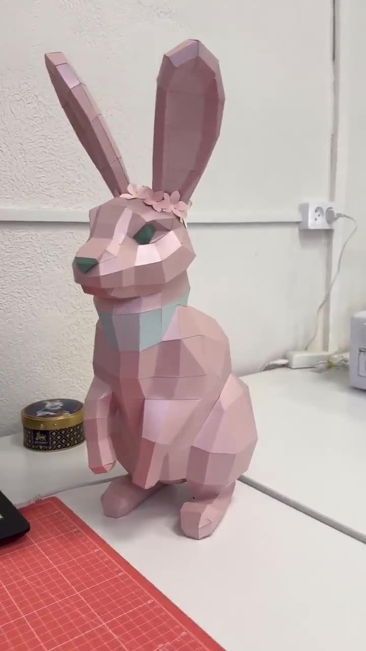 Rabbit Papercraft Low Poly Rabbit Papercraf Rabbit Dxf