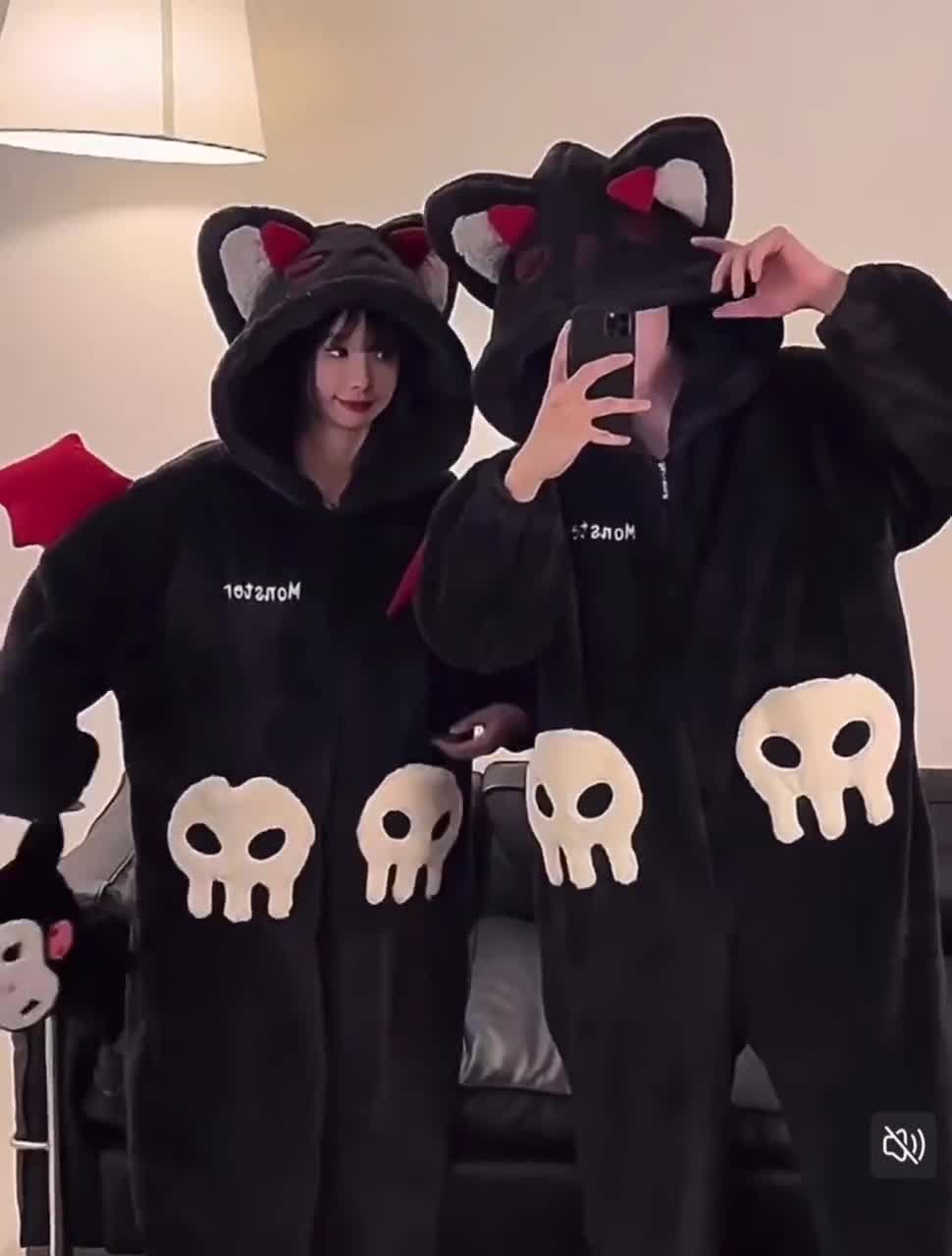 Dracula Kigurumi Couple Pajamas | Cozy Valentine Gift for Him