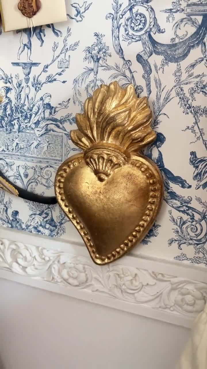 STARCK with virgin HEART こころ Italian Florentine Ex Voto Sacrecoeur Sacred Heart Wall