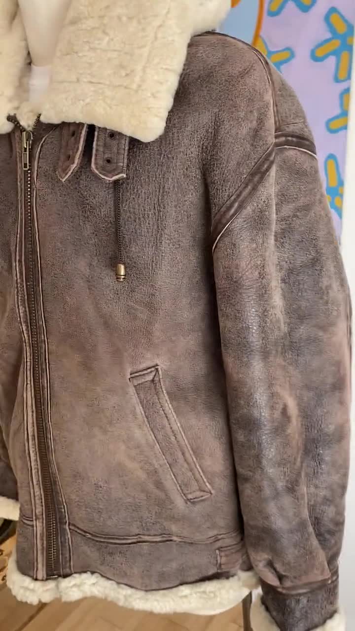 【vintage】Type B-3 80s USA Vintage 1990s Type B-3 Shearling Leather Flight Jacket - 90s