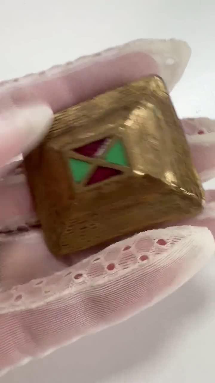 Broche Oiseaux En Bronze Elisabeth Riveiro - Années 80 - Bijou Vintage Occasion - Doré