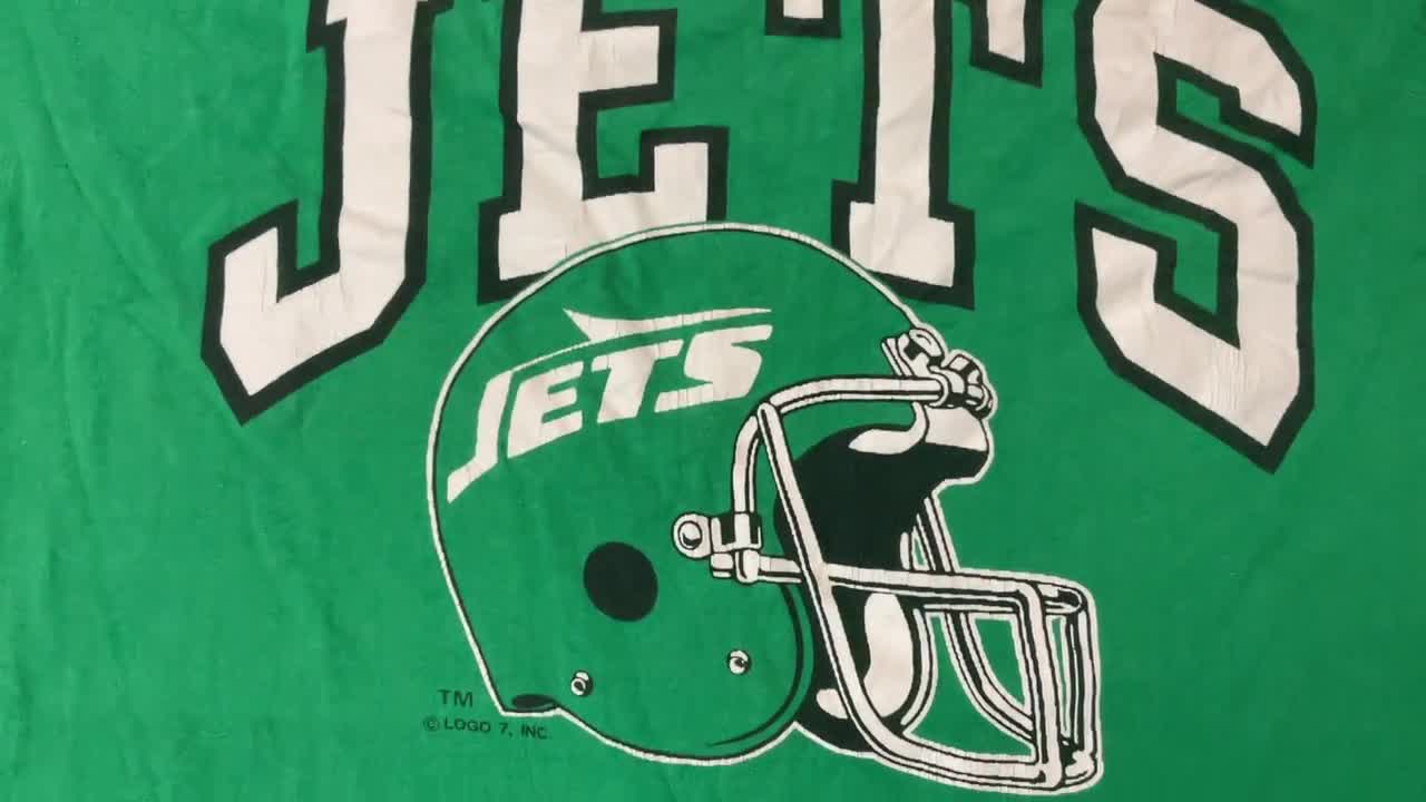 1990s Nfl New York Jets Helmet Graphic Single Stitch T-shirt As-is