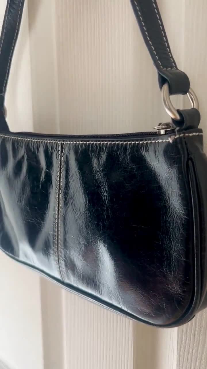 Vintage Y2K Wilson's Leather Mini Black Leather Shoulder Bag