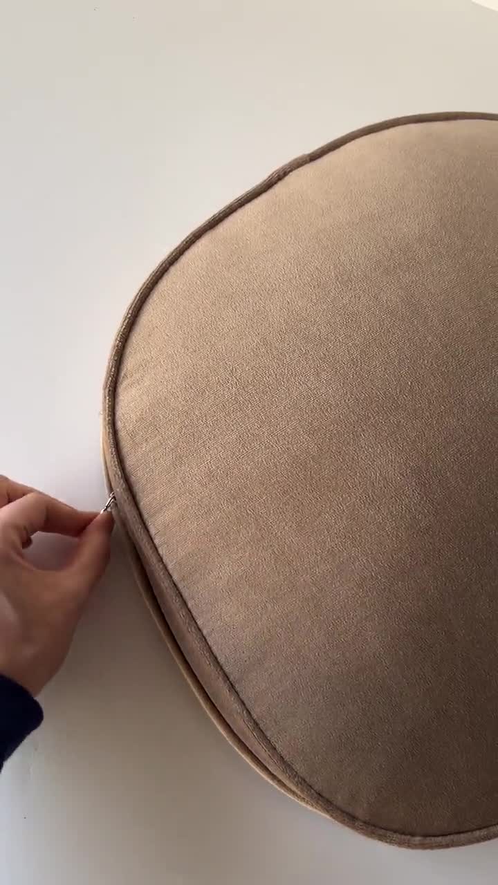 Cuscino Ovale Per Sedia 60x60cm - Imbottitura Cotone PP - Grigio Chiaro Per Interni Ed Esterni - Foto 5