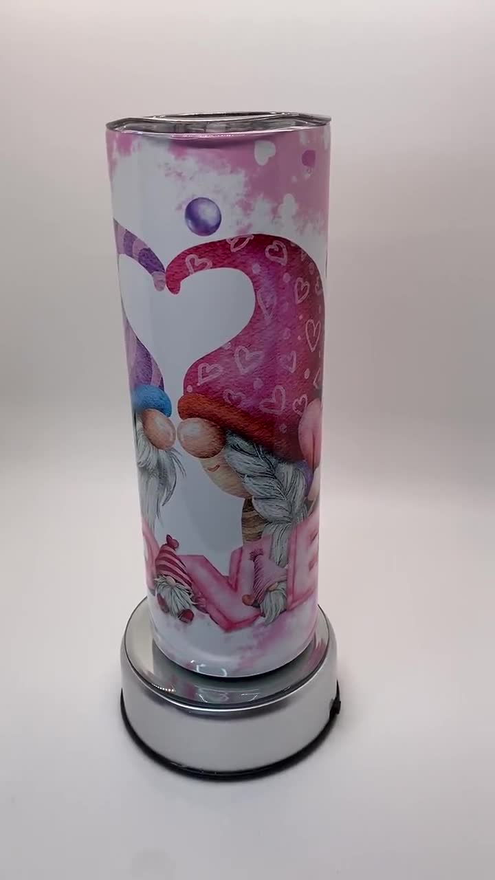 All The Feels Valentine Gnome Tumbler With Wood - Teeruto