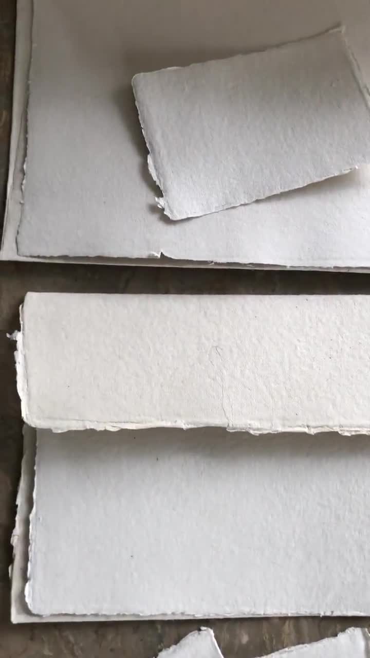 Handmade Deckle Edge Recycled White Paper — PAPERCRAFT MIRACLES LLC