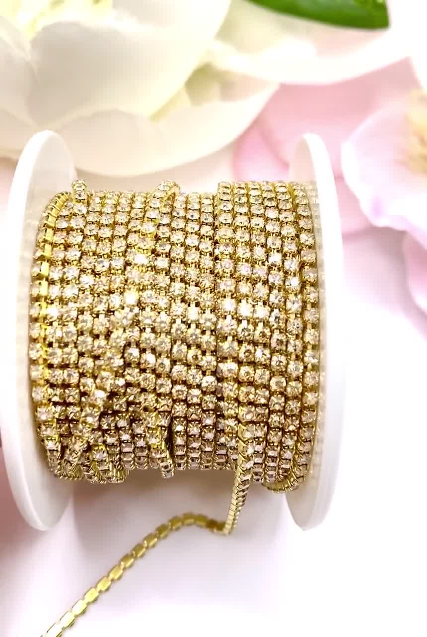 Rhinestone Chain Claw Rhinestones Banding Trim Featuring 3mm High