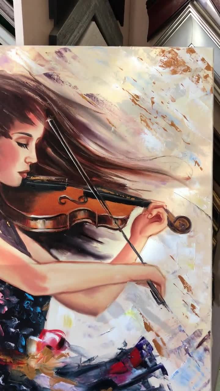 Violin back - Digital Oil Painting Kit - No Frame – Funny Art & Craft