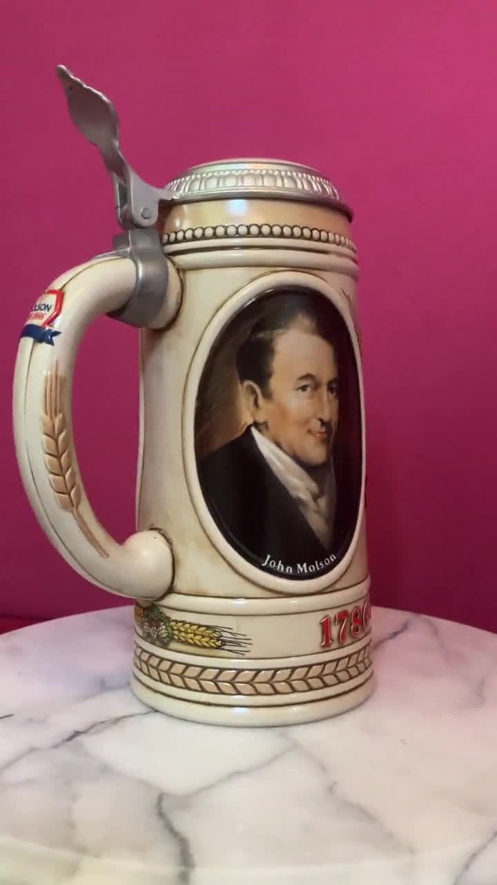 Vintage - John Molson Beer Stein With Lid - 1786 - 1986 - 200