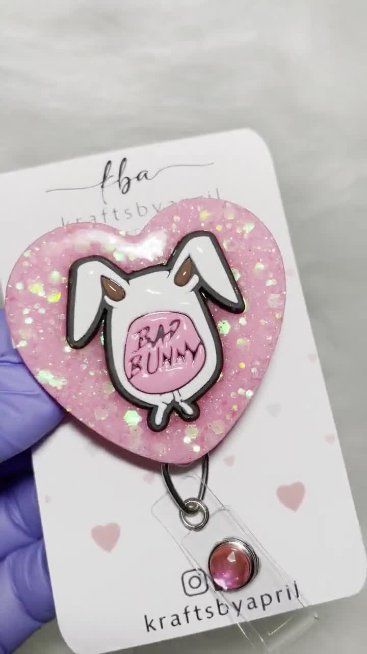 Bad Bunny Glitter Badge Reel – CraftyNurseGomez