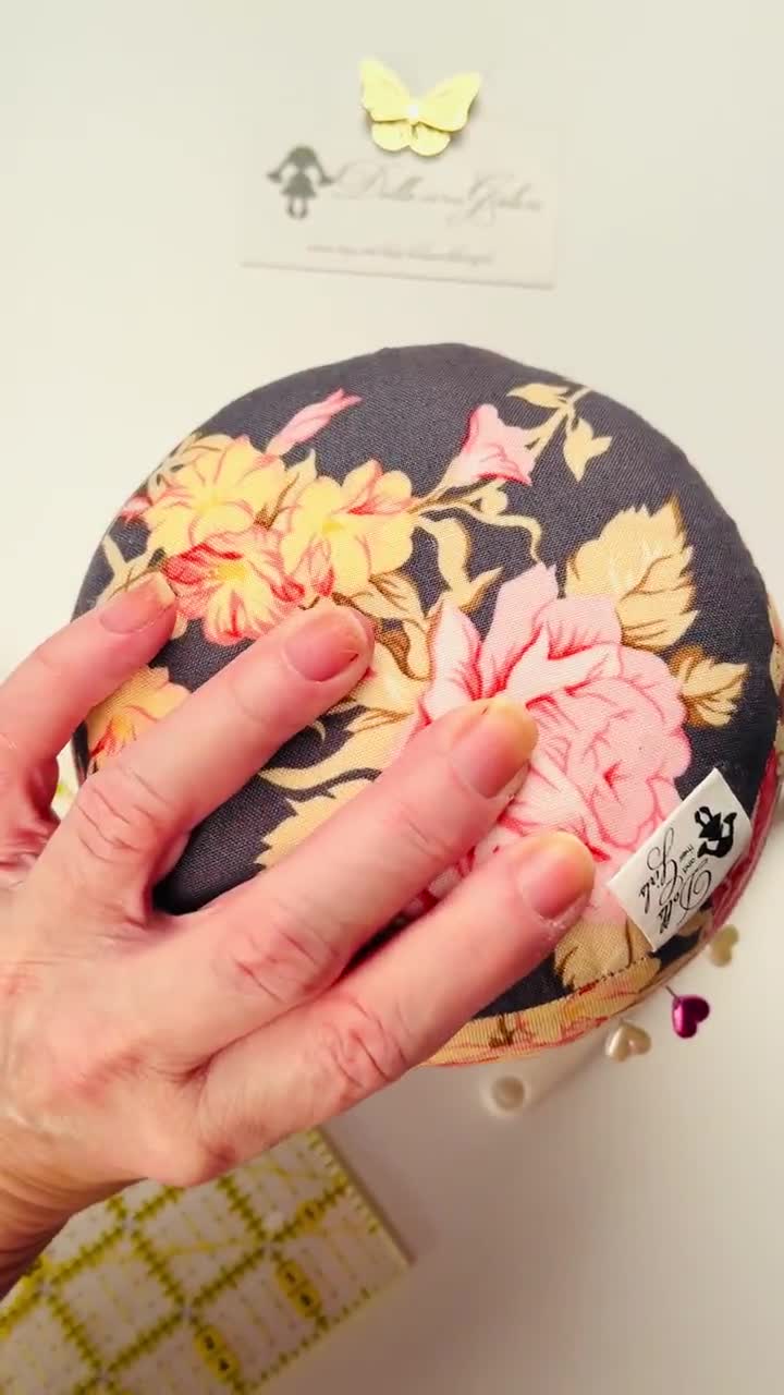 Medium Size Floral Pincushion -- Greys and Pinks -- Verna Mosquera video poster