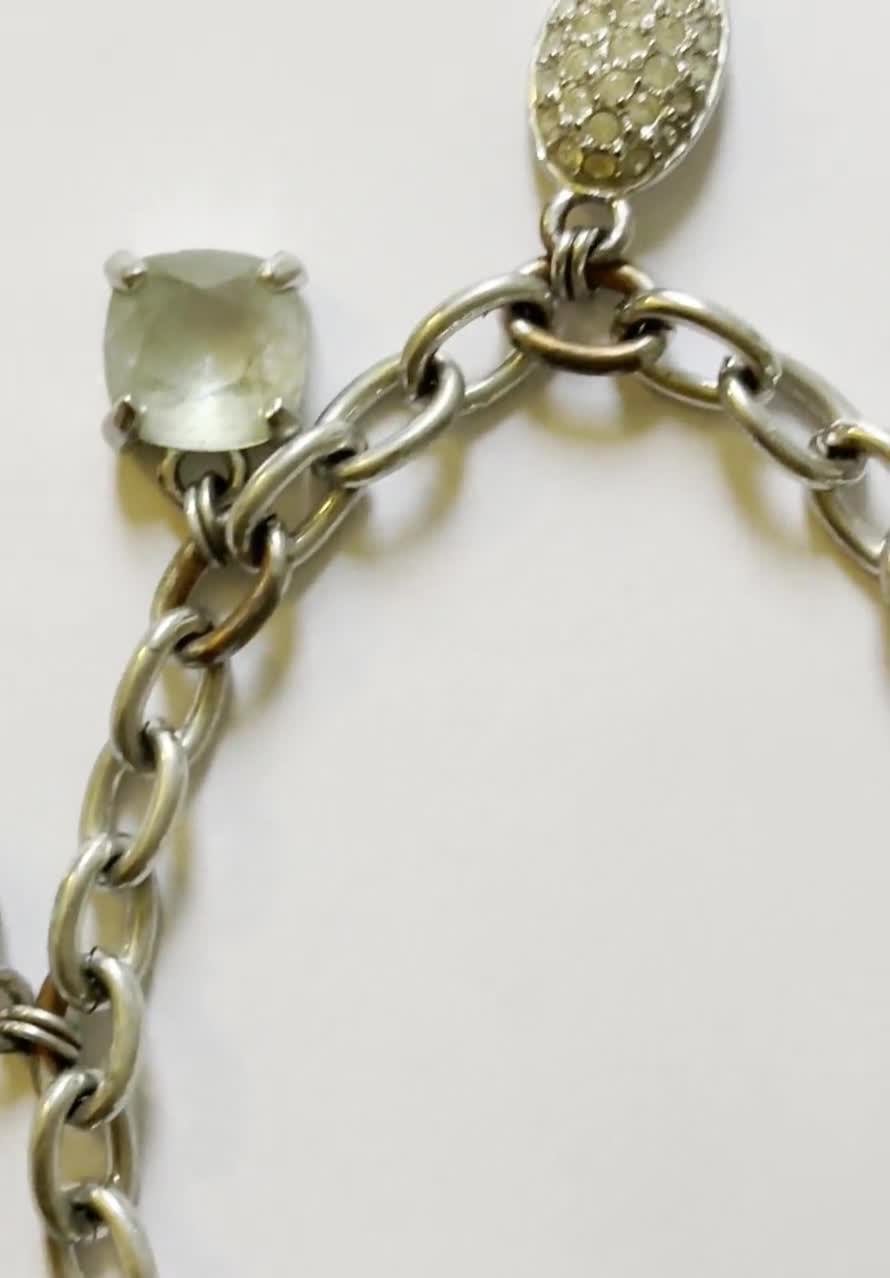 80s Charm Bracelet Genuine Vintage Swarovski Jewellery7 Blue