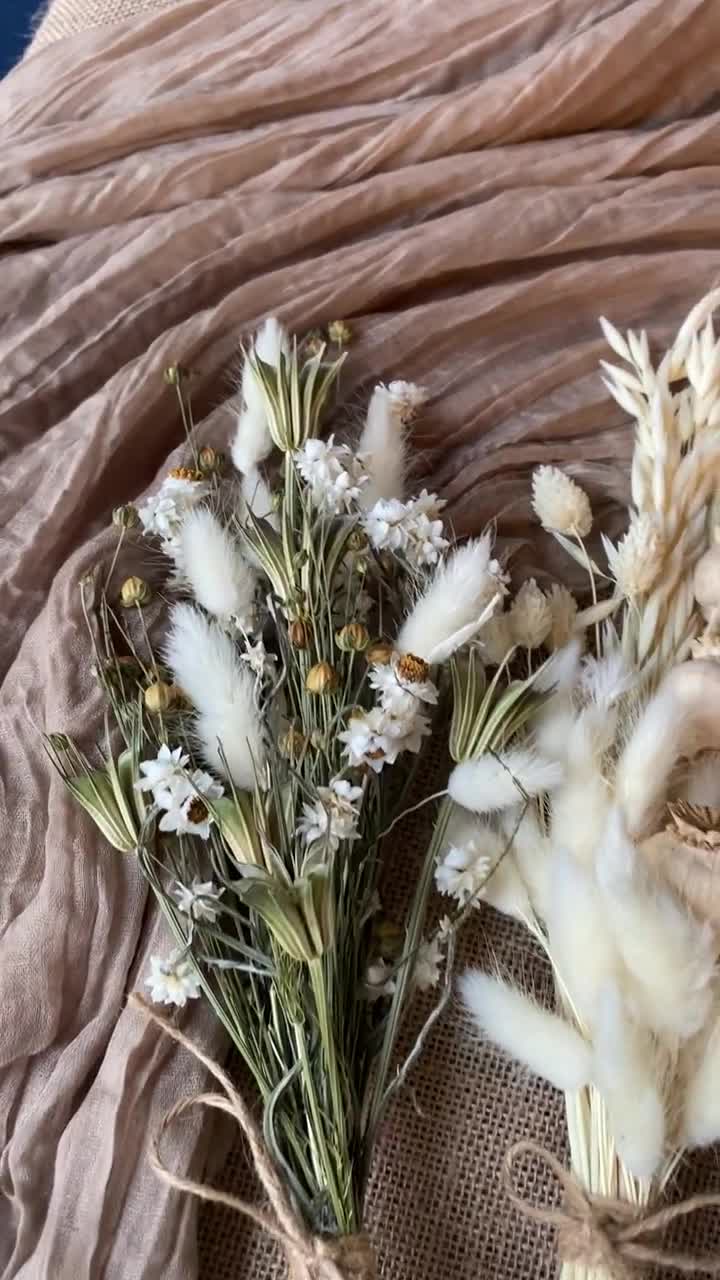 White Dried Statice,white Dried Flowers Bouquet, Pastel White