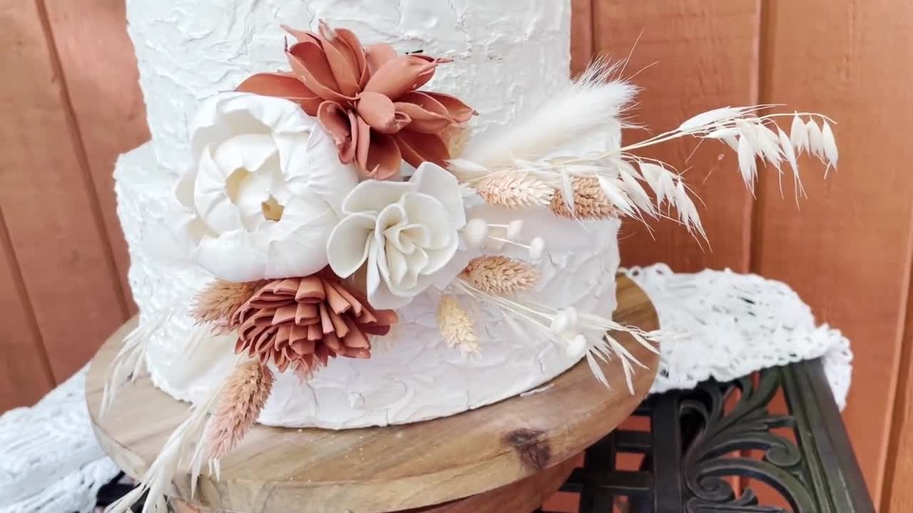 Rust Terracotta Ivory Cake Flower Kit, DIY Cake Table, Vase Accents, B –  SolaFlowerStore